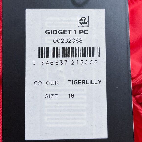 City Chic Womens Swimsuit sz 16 new nwt Tigerlilly Red Gidget OnePiece High Leg - Picture 4 of 12